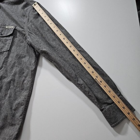 Lucky Brand Shirt Mens XXL Grey Speckle Western Pearl Snap Streetwear Rodeo Y2K - Picture 6 of 14